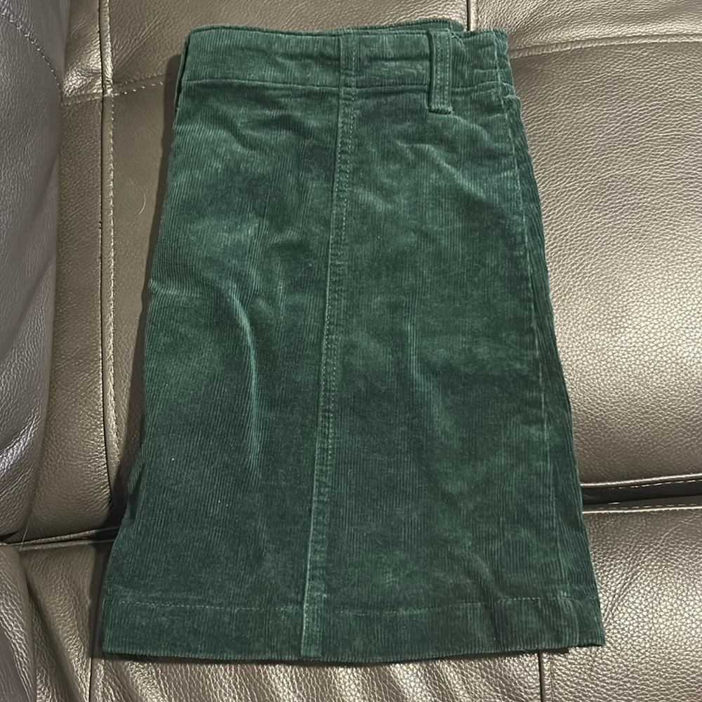 Green Corduroy mini skirt